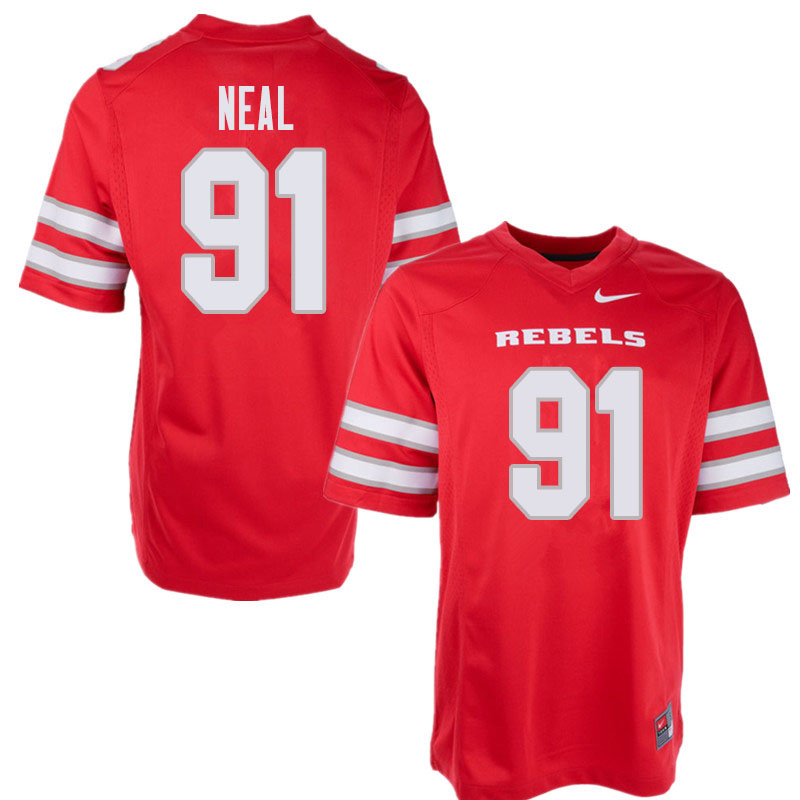 Men's UNLV Rebels #91 Nate Neal College Football Jerseys Sale-Red